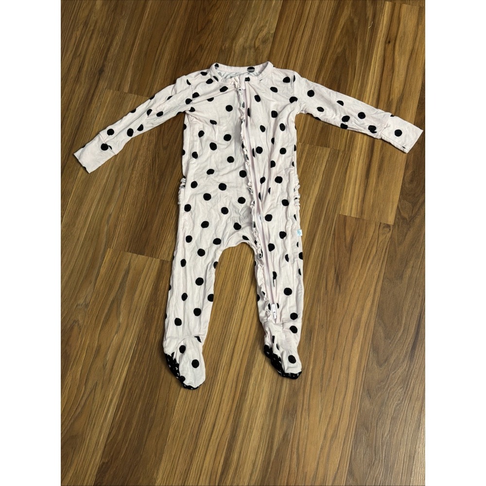 Posh Peanut Baby Girls 9-12 Months Polka Dot Footie Sleeper Pajamas VGC Bamboo